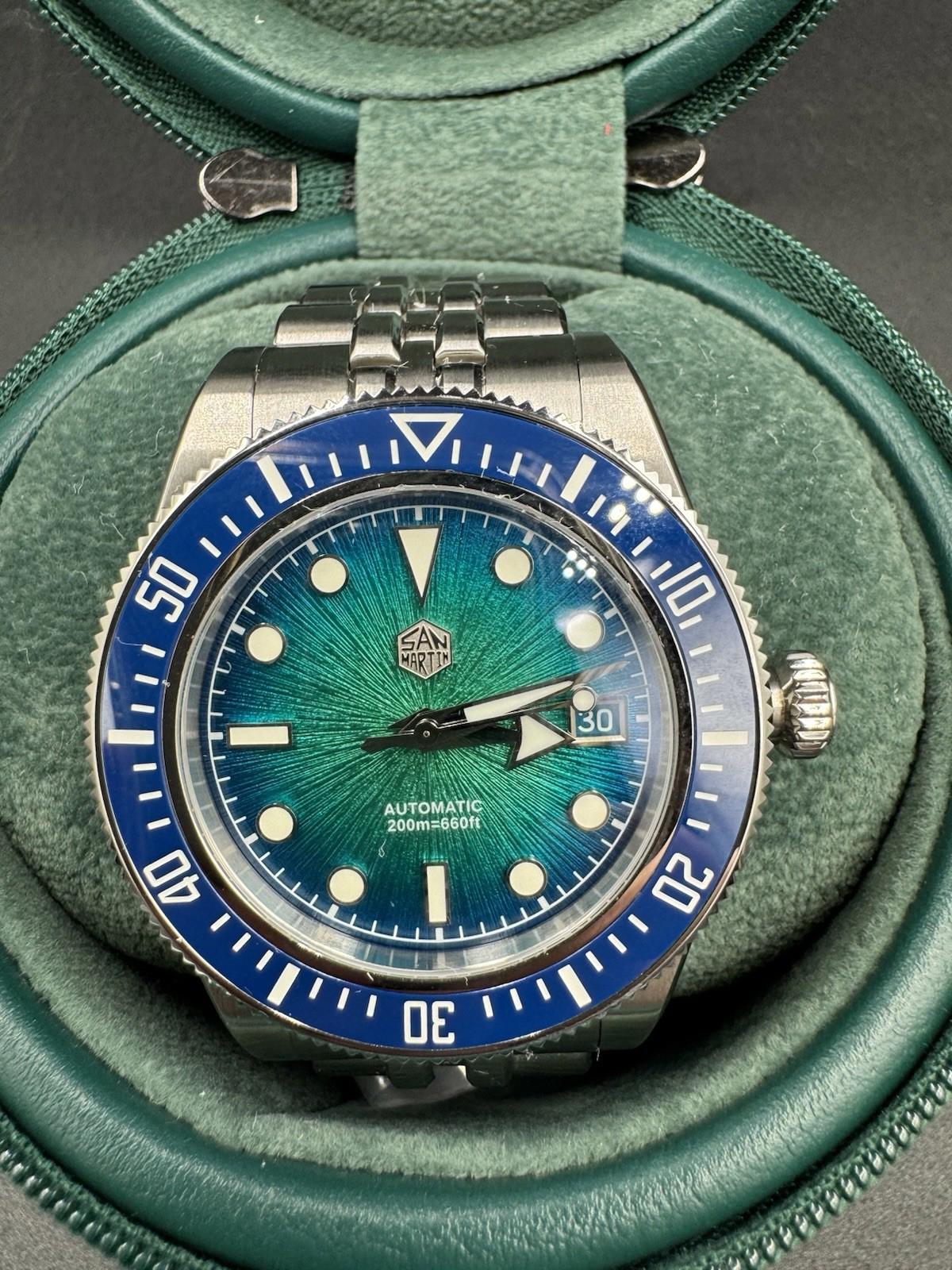 SAN MARTIN SN0148-G Miyota 9015 Automatic Gradient Dial 40mm 20ATM Diver's Watch