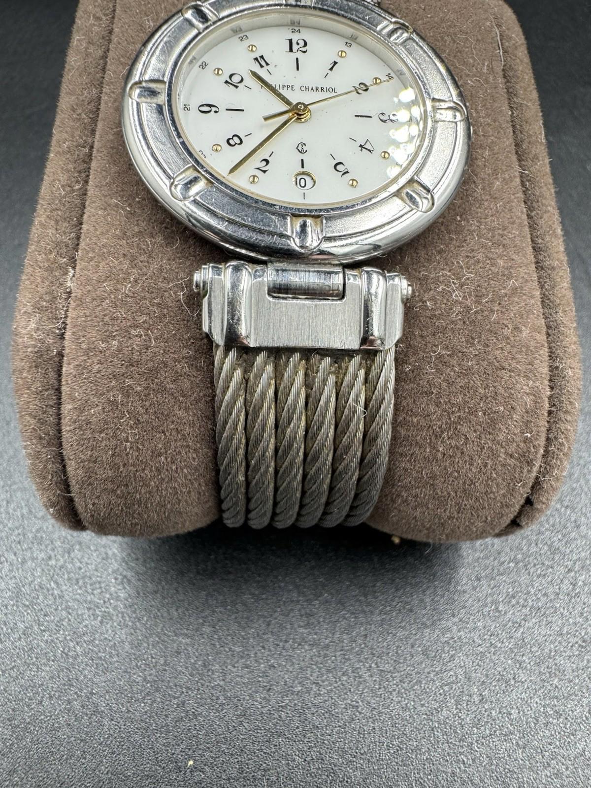 Philippe Charriol Watch Men's Wire Celtic Swiss Made Silver & Gold Colored Quart