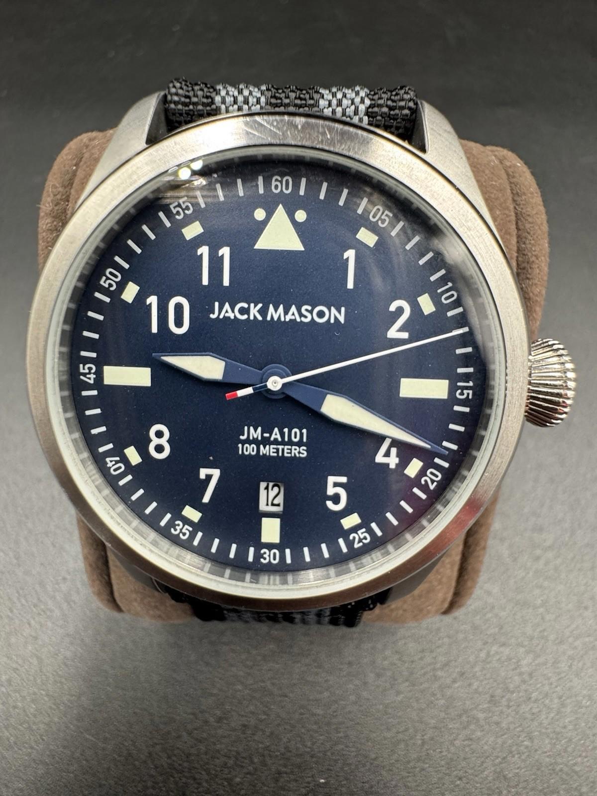 Jack Mason JM-A101-004 Pilot Watch Classical Navy Men's - Very Rare Striped Band