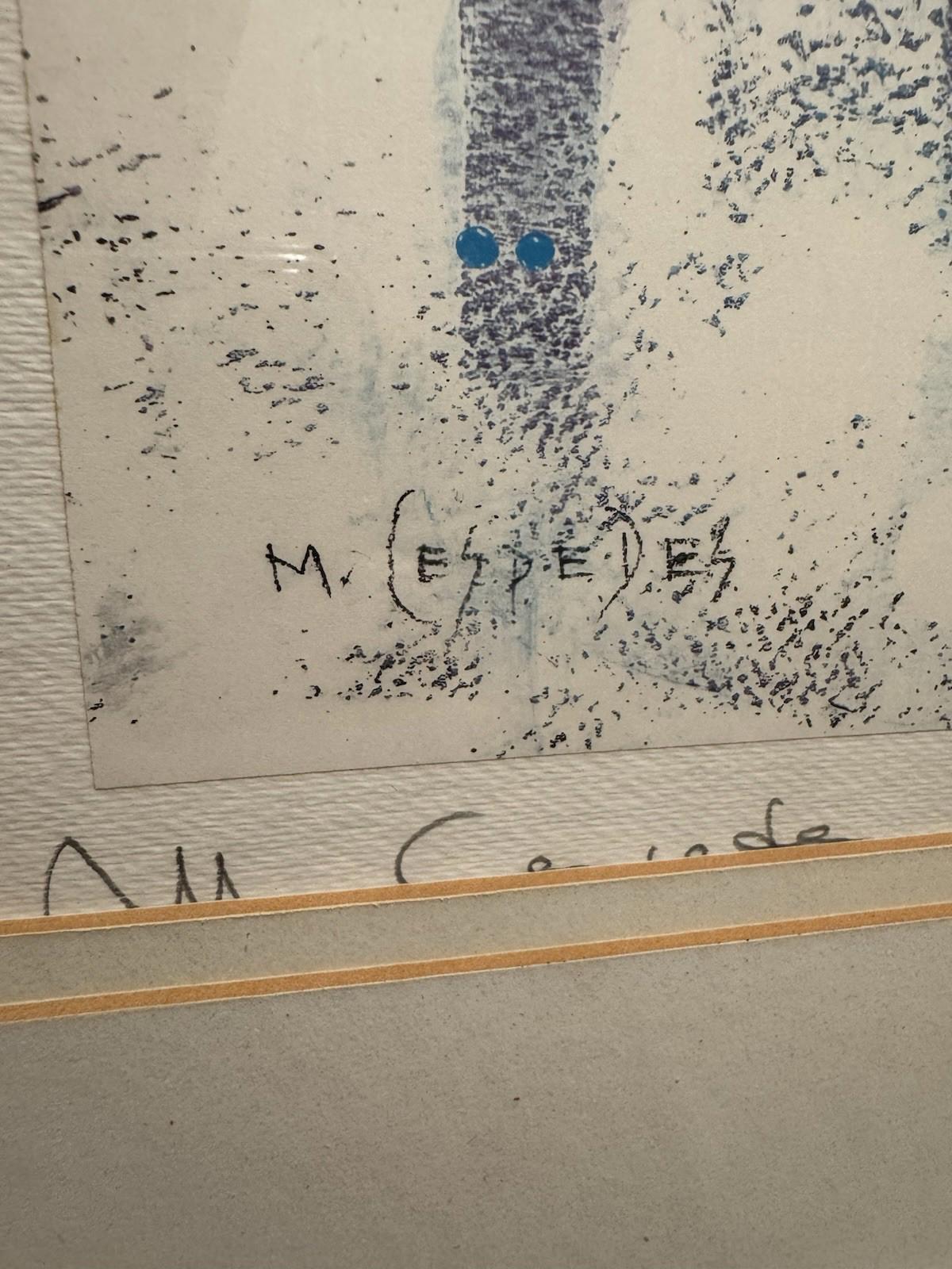 Signed Mario Cespedes Abstract Mixed Media Framed Original