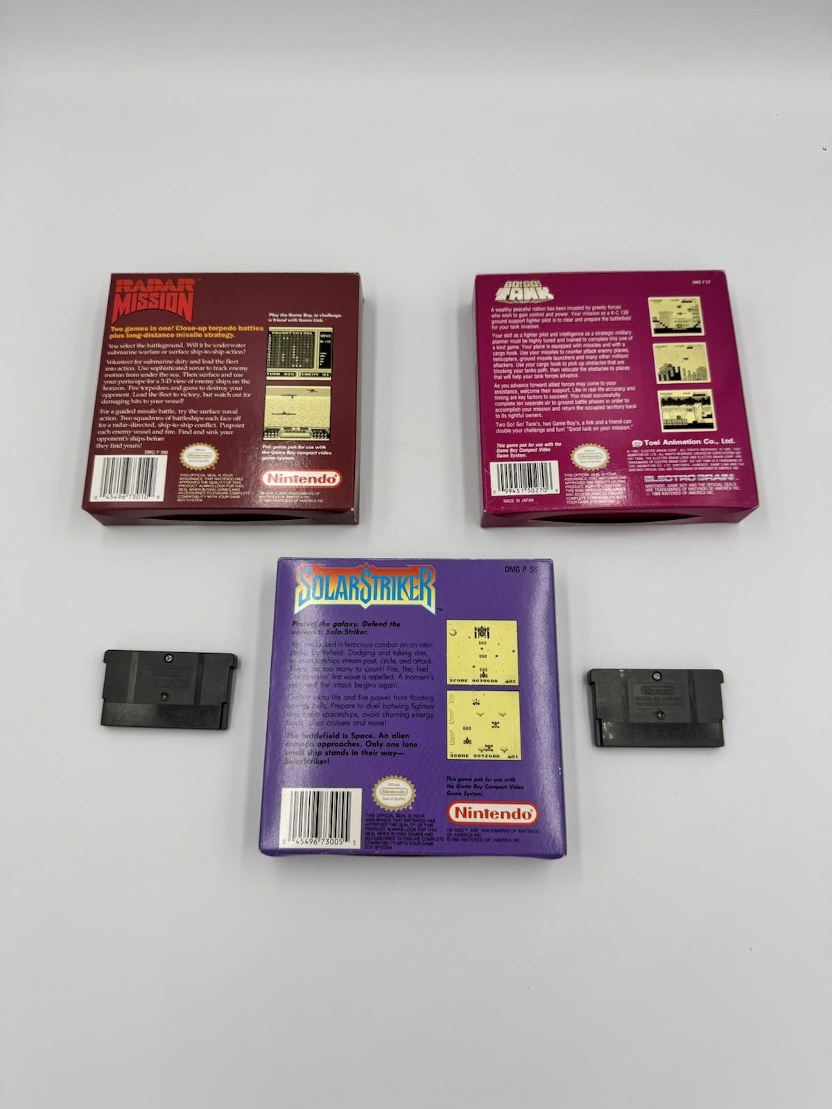 Game Boy Collection BOXES RADAR MISSION Solar Striker Go Tan
