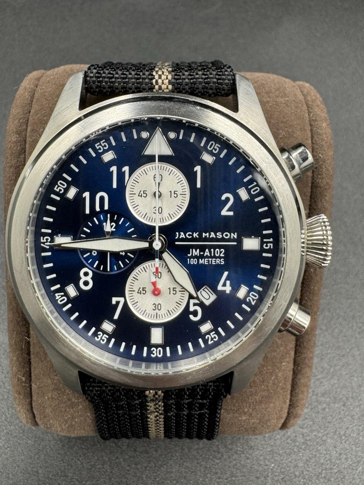 Jack Mason Aviator Chronograph Mens Watch - JM-A102-107 100 Meters Excellent Con