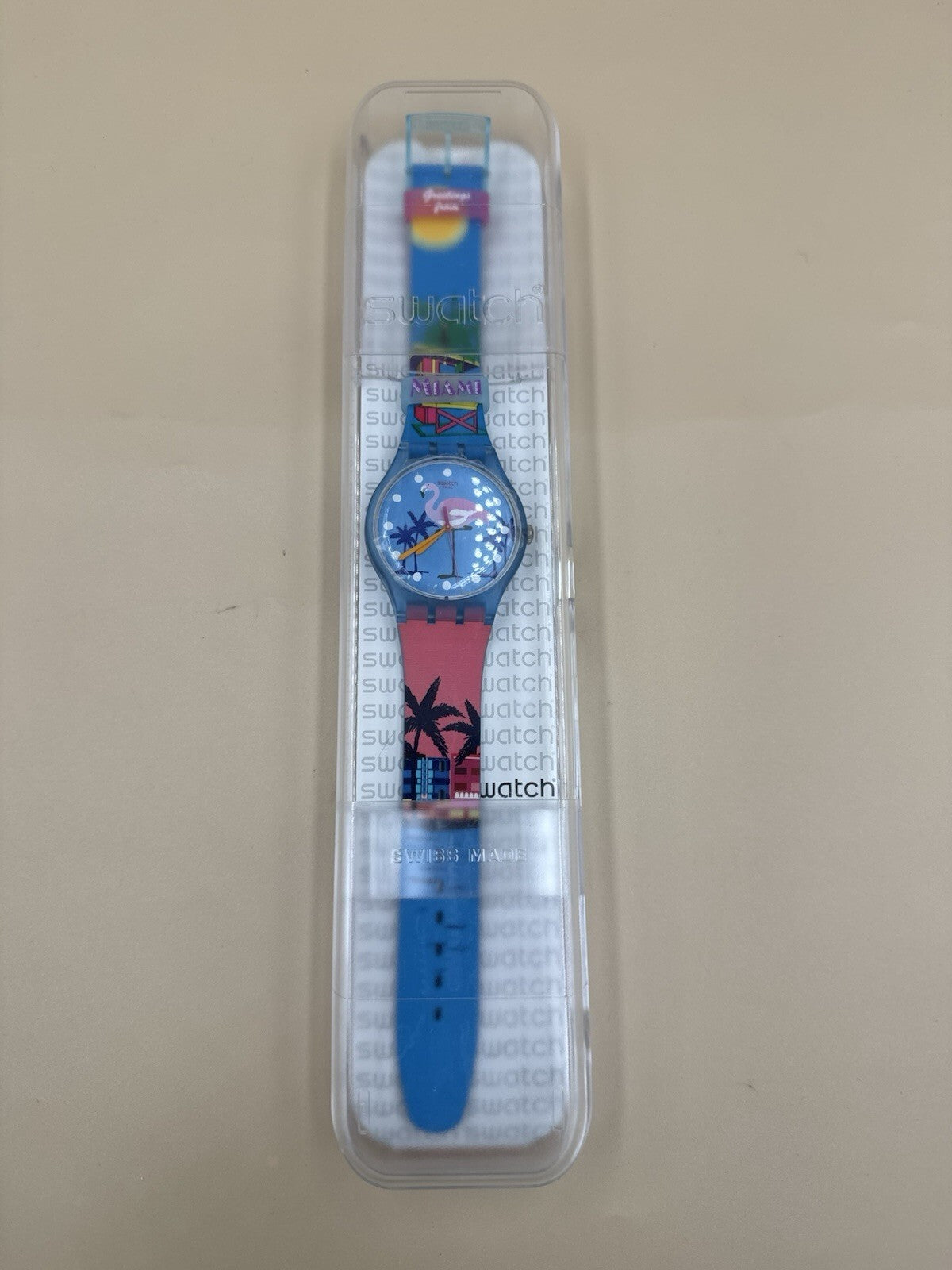 Swatch Watch MIAMI VIBES Limited Edition Art Deco Flare BRAND NEW GIFT BOX 2016
