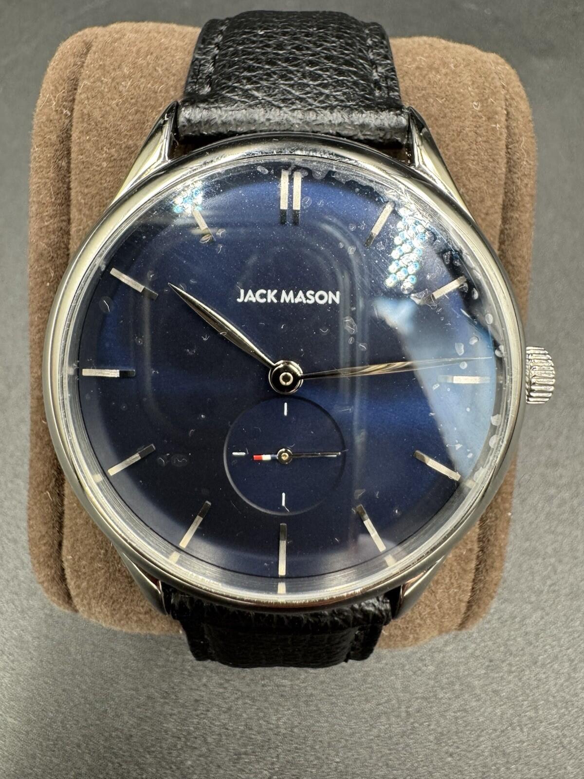 Jack Mason Ellum Watch Naby Blue Black Leather JM-H201-007 Brand New Rare 10ATM