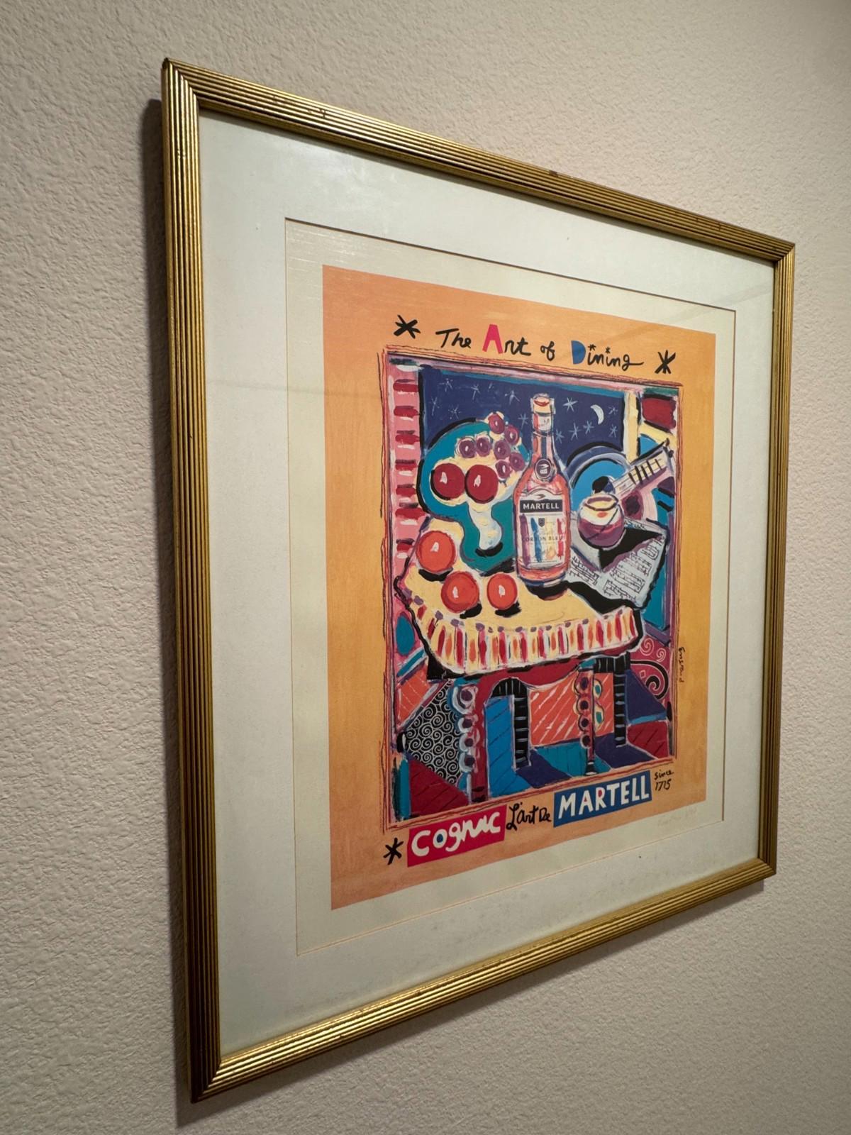 Vintage Wayne Ensrud Signed Serigraph The Art of Dining Martell Cognac 3/93 Rare
