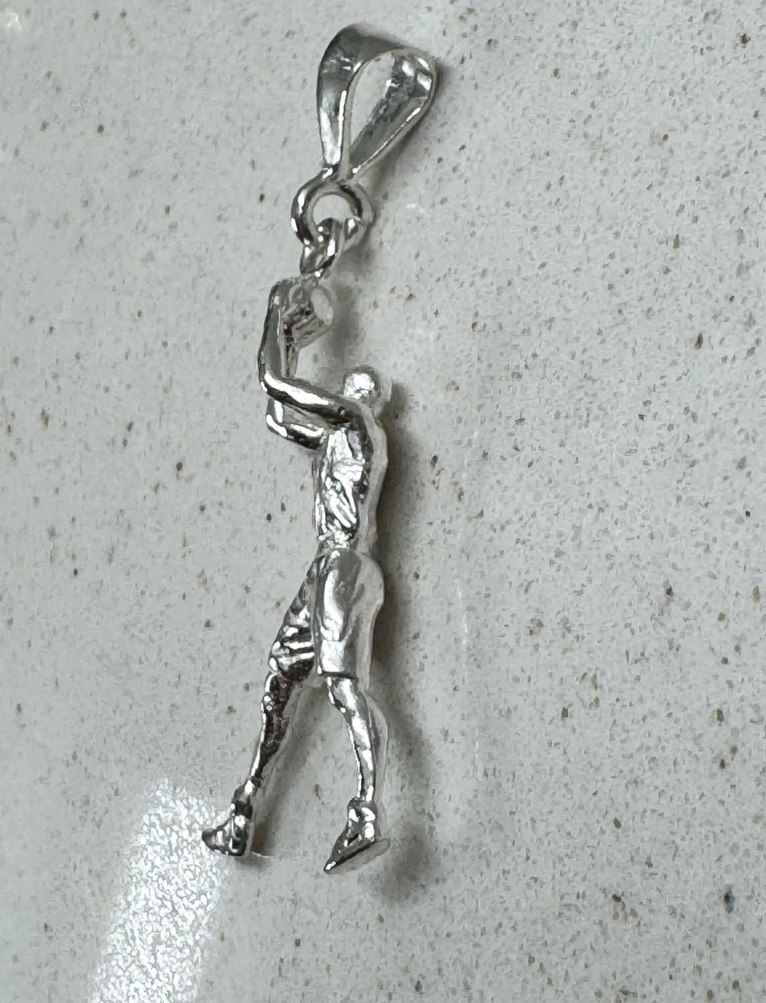 Basketball Player Shooter Solid .925 Casted Sterling Silver