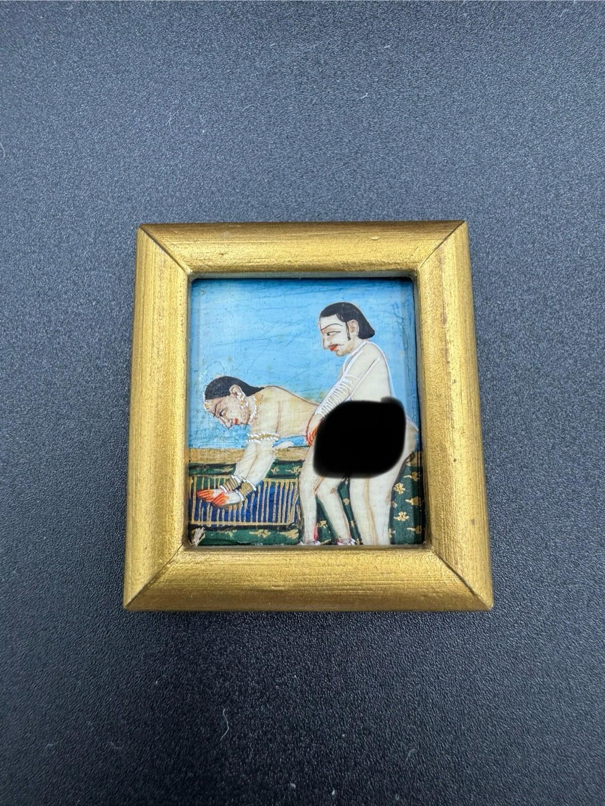 Mughal Miniature Erotic Painting Framed Indian Kama Sutra