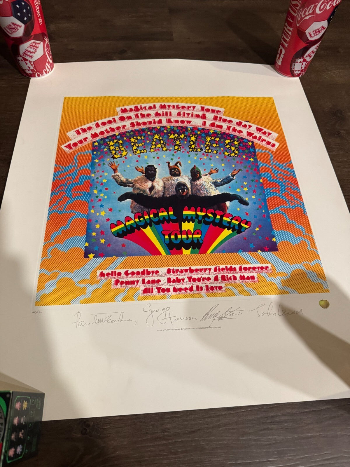 Beatles Magical Tour Lithograph Album Poster Apple 180/9800 License Signed 22x26