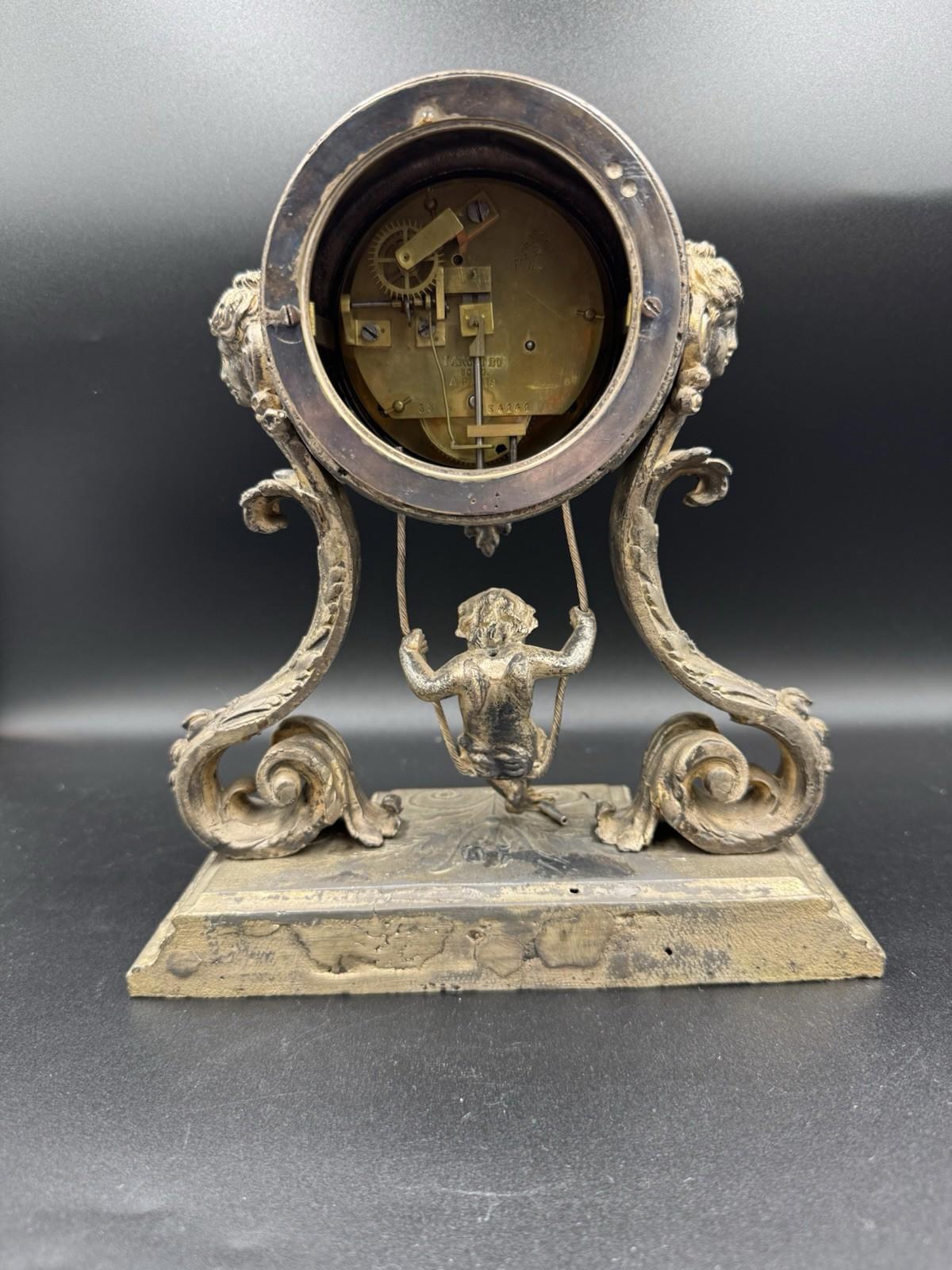Antique Eugène Farcot Swinging Cherub Mystery Clock French