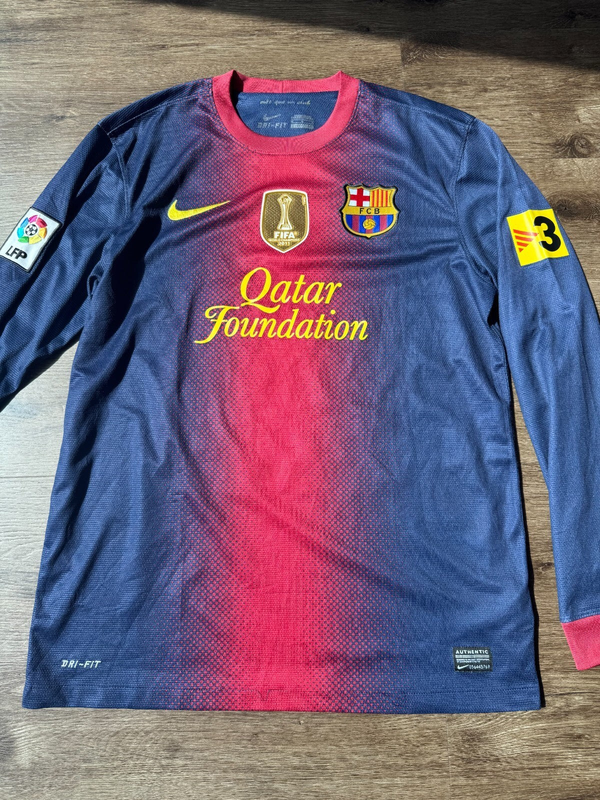 Barcelona 2012- 2013 Home football Nike Long Sleeve Jersey #10 Messi Size Medium
