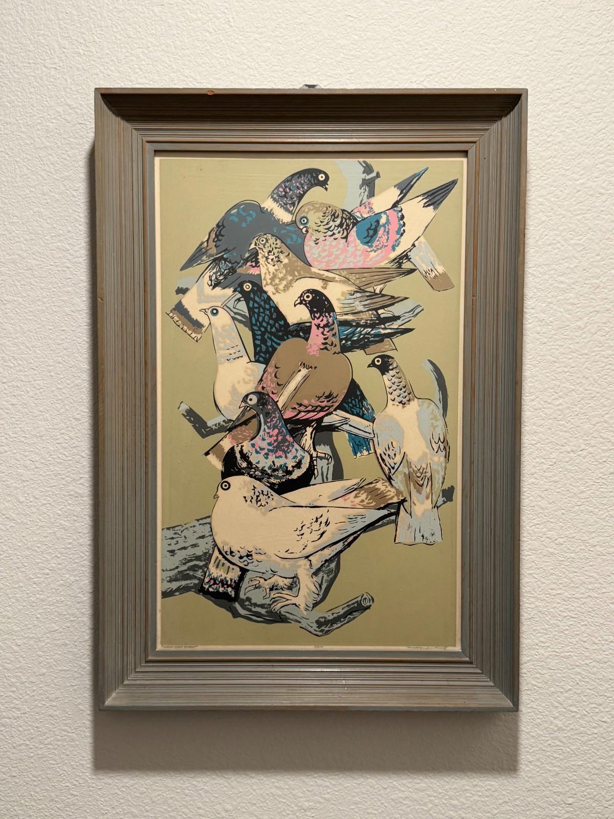 Millard Sheets Startled Birds Serigraph Print 3/370 Signed