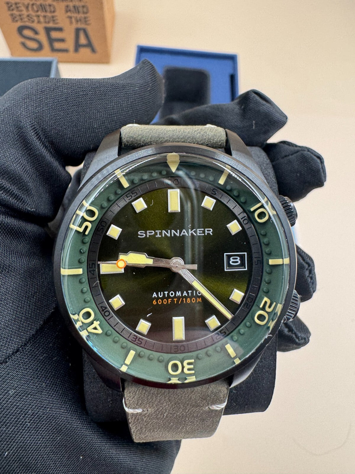 Spinnaker Bradner SP-5062-04 Automatic Men’s Watch 42mm Black Green Dial NWT Box