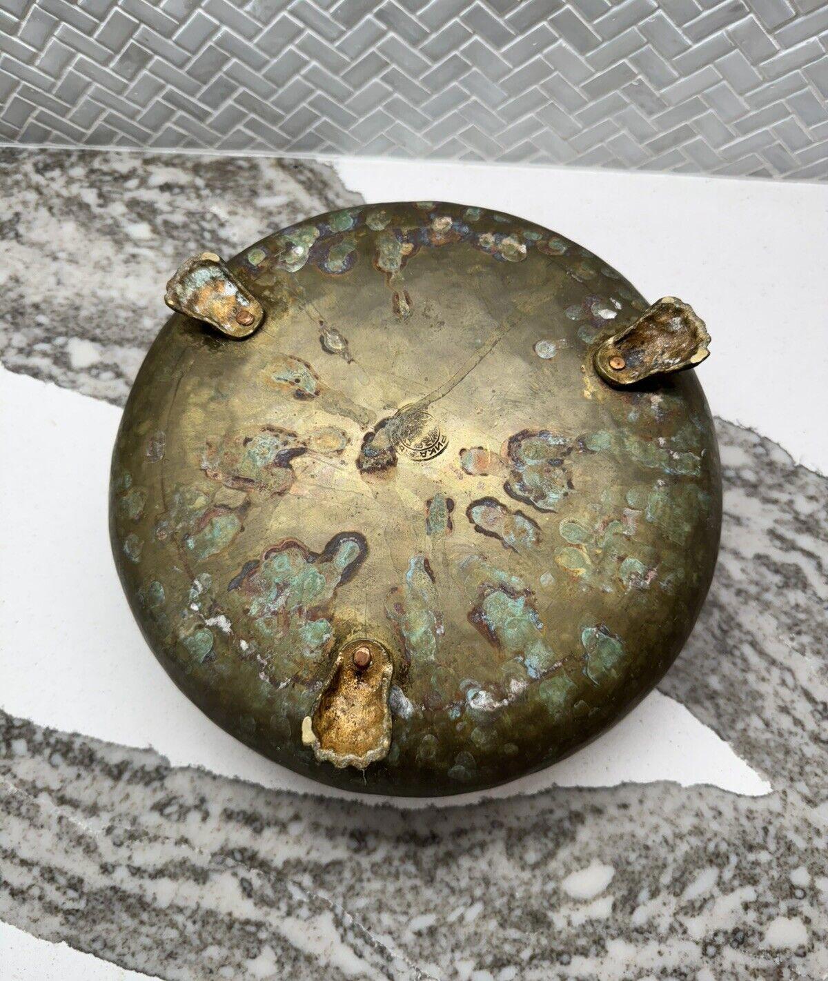 Old Russian Copper Brass Samovar Bowl with Eagle Hallmark
