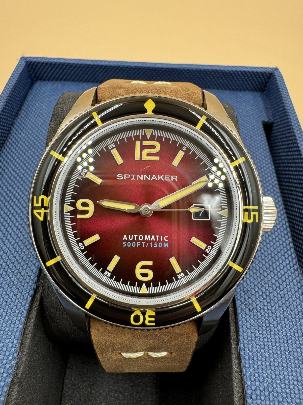 Spinnaker Fleuss Automatic Red Dial Stainless Steel Mens Watch SP-5055-07 - New