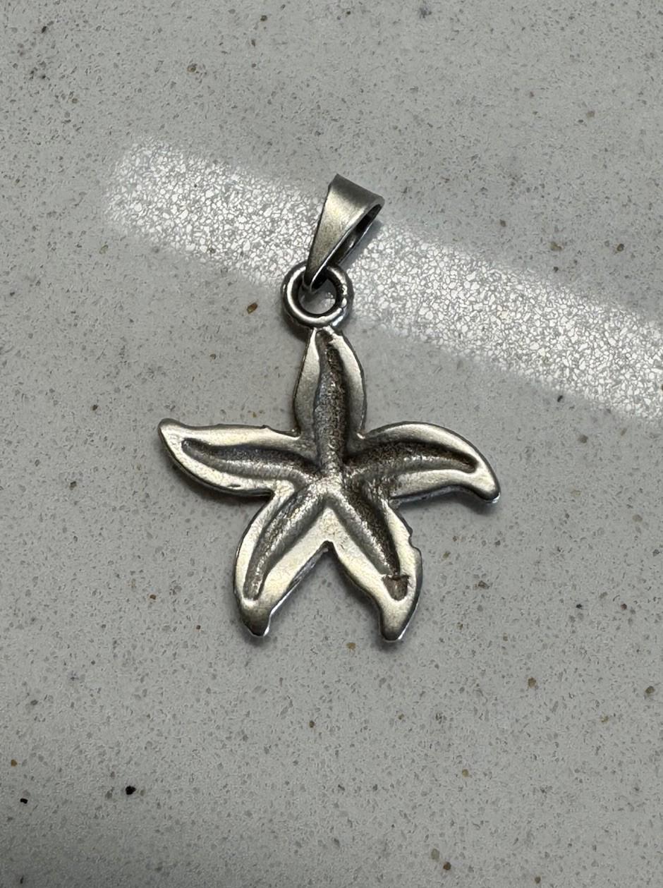 Sterling SilverTextured Starfish Design Mexican Pendant .925