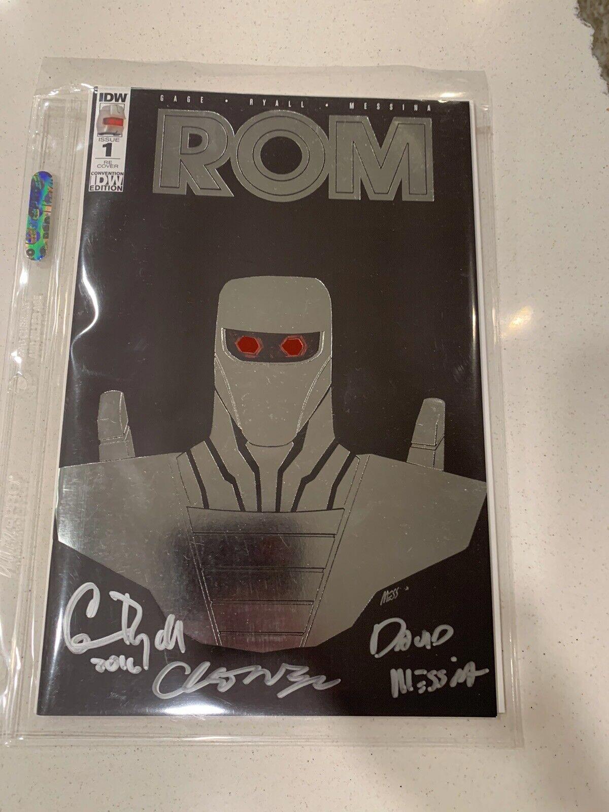 ROM #1 IDW Convention Re-Cover Signed Messina Gage Ryall