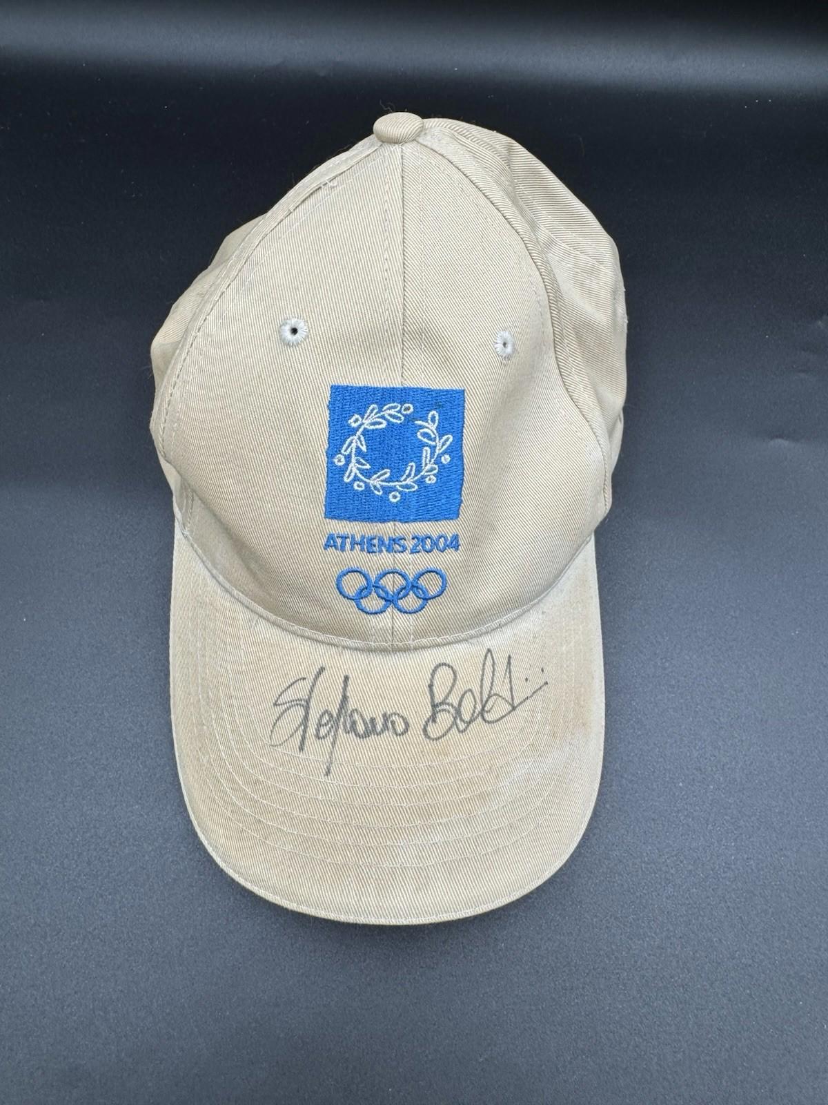 Vintage Athens 2004 Olympics High Official Hat Signed Stefano Baldini Marathon G