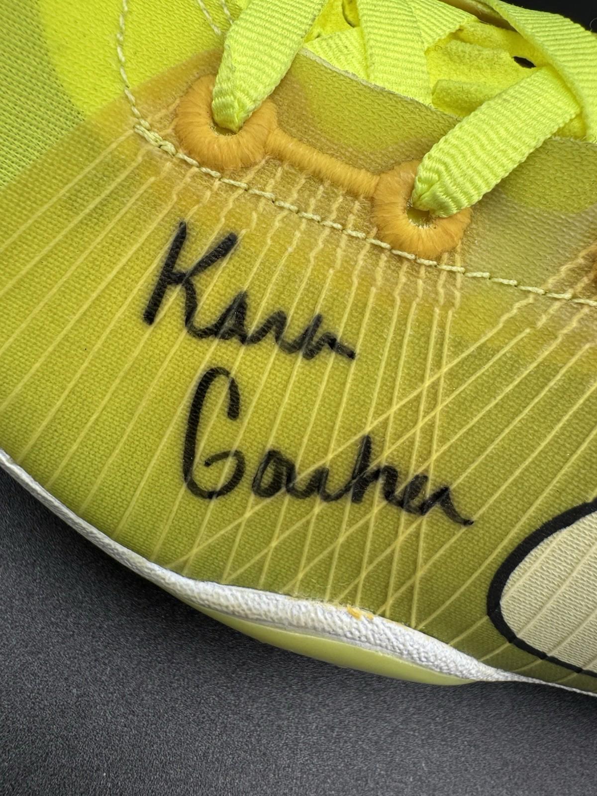 Nike Bowerman Series Track Spike Shoe Signed Kara Goucher Yellow Size 8.5 New NM
