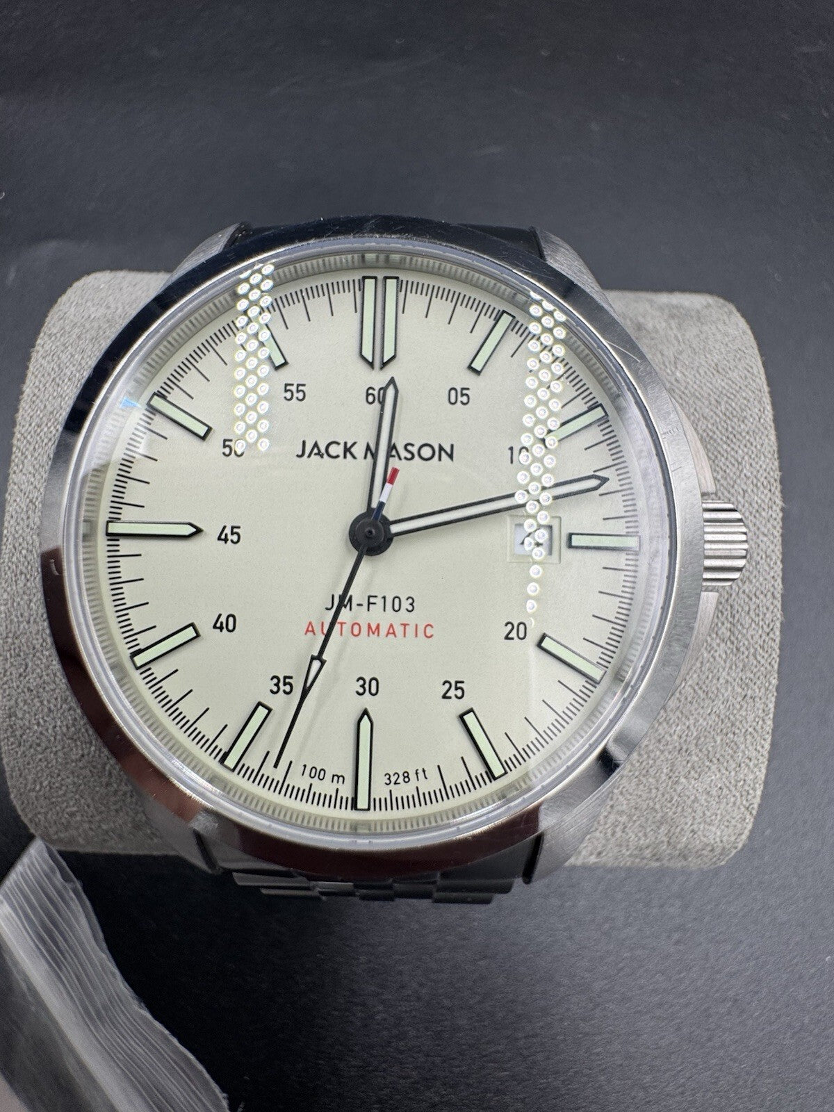 Jack Mason JM-F103 Automatic 40mm White Dial Stainless Bracelet 100m Box Papers