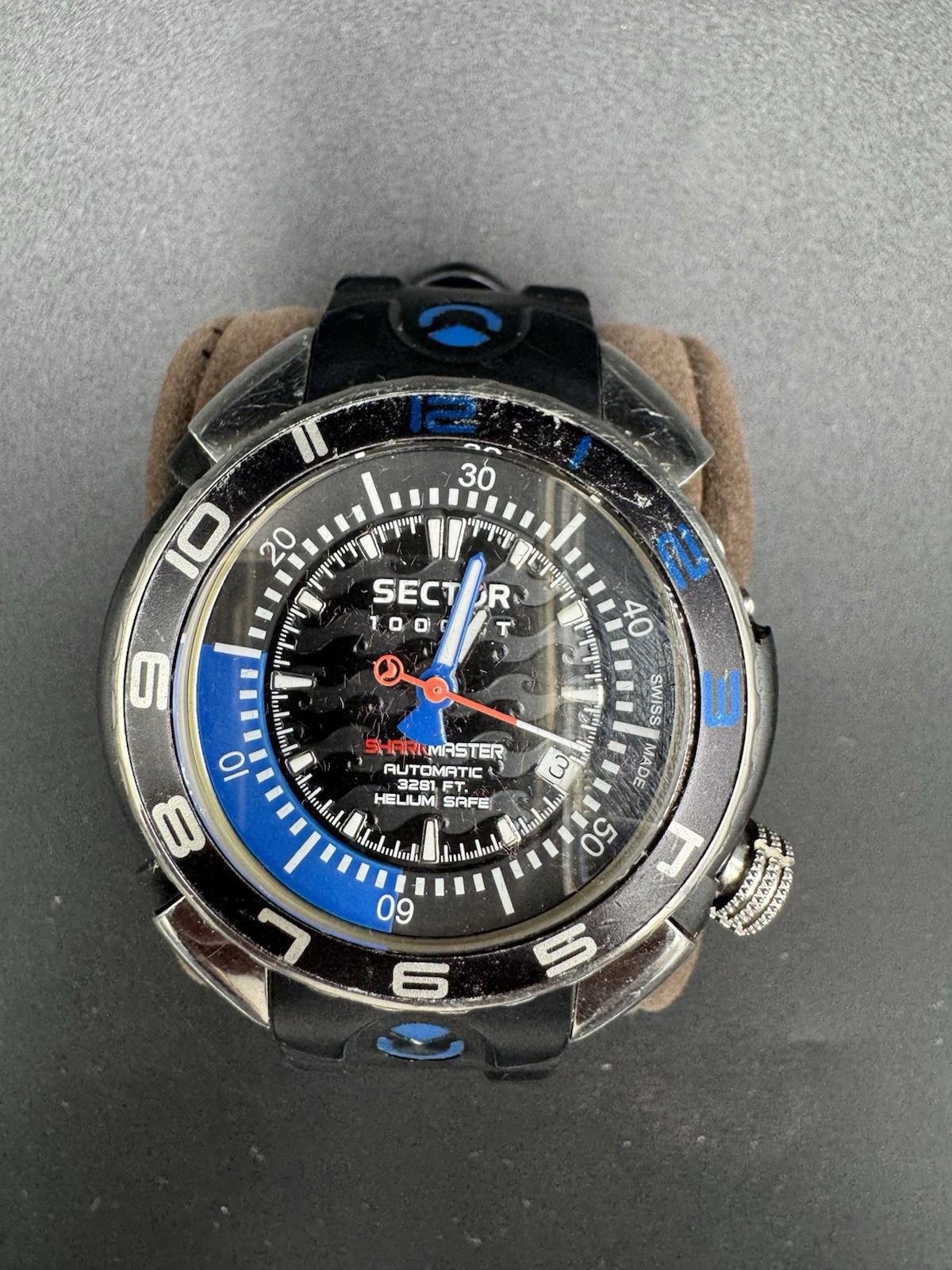 Sector Shark Master 1000 MT No Limits Diver ETA 25J Auto + 3281 FT. Helium Safe