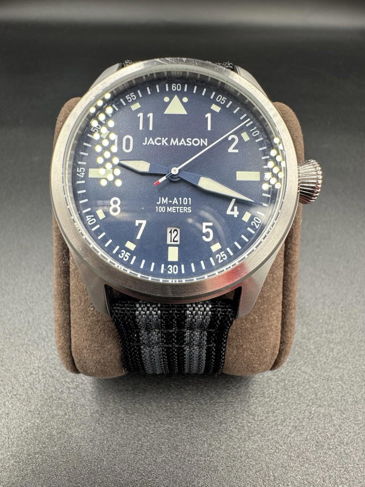 Jack Mason JM-A101-004 Pilot Watch Classical Navy Men's - Very Rare Striped Band