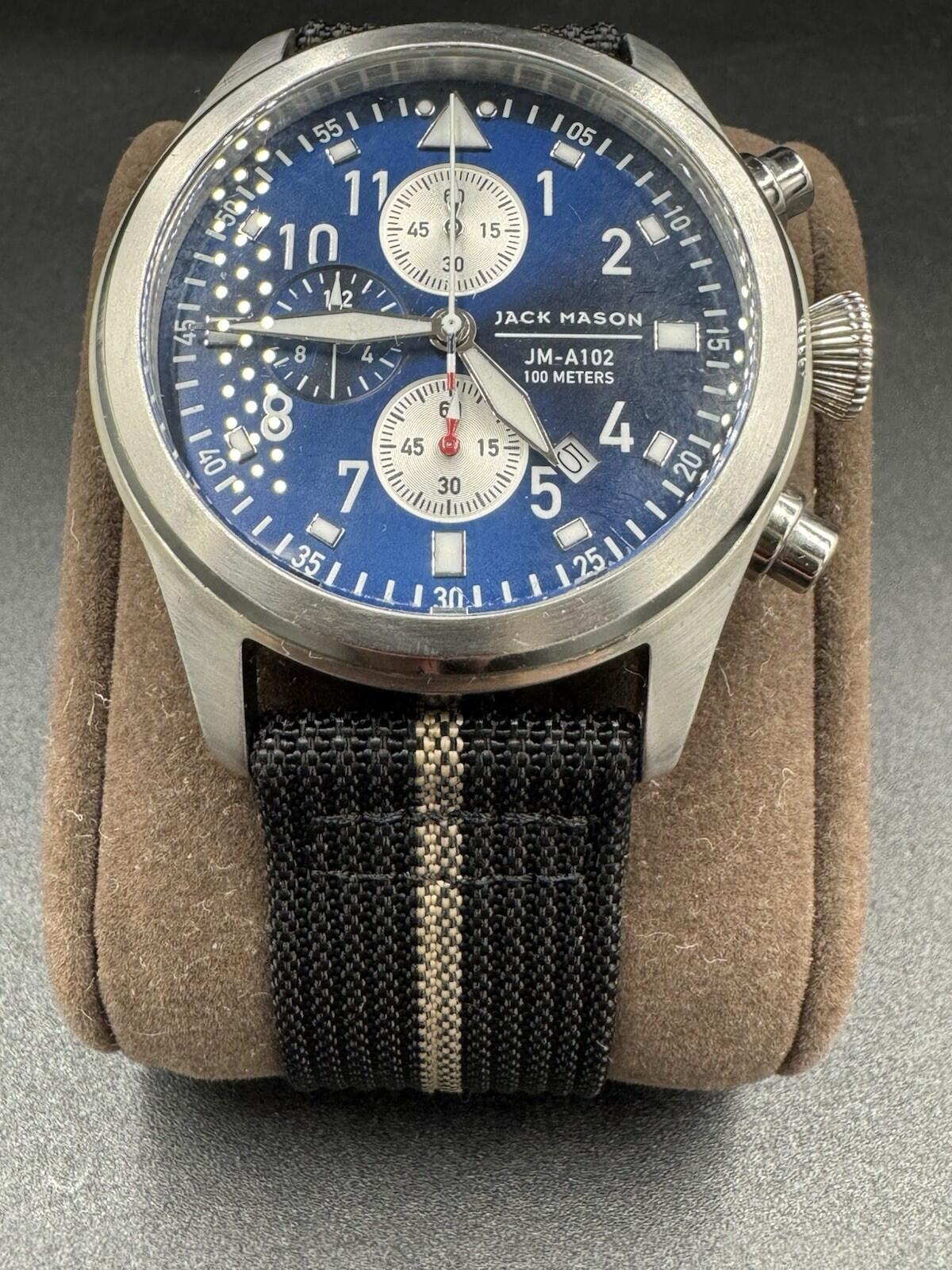 Jack Mason Aviator Chronograph Mens Watch - JM-A102-107 100 Meters Excellent Con