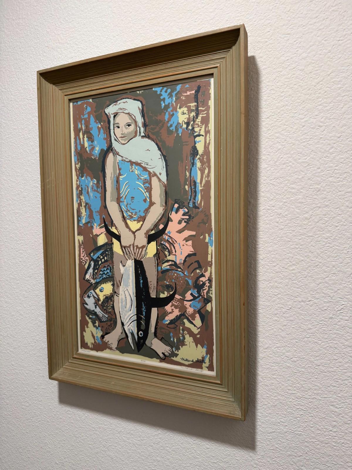 Millard Sheets Island Girl Serigraph Print 3/170 Double Sign